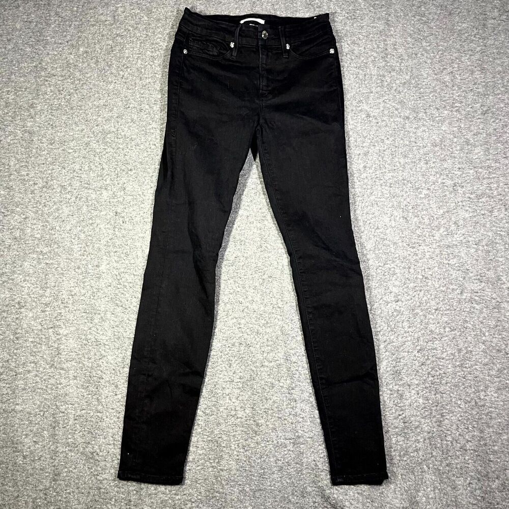 Good American Good Legs Black High Rise Skinny  Jeans Size 4 27 GAGL403